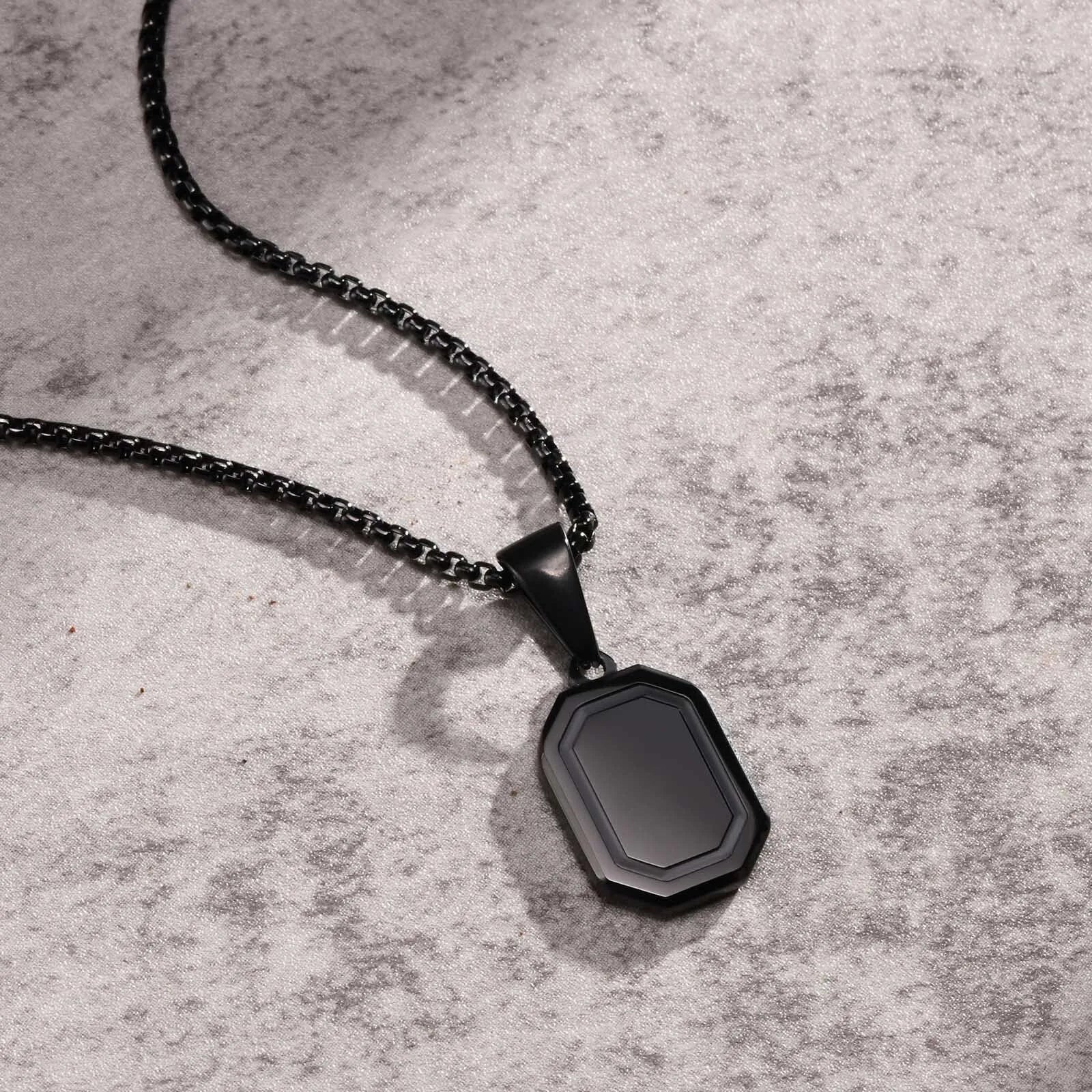 Stainless Steel Tag Necklace for Men