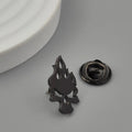 Men’s Punk Skull Fire Brooch – Stainless Steel Badge Pin, Hip Hop Rock Accessory