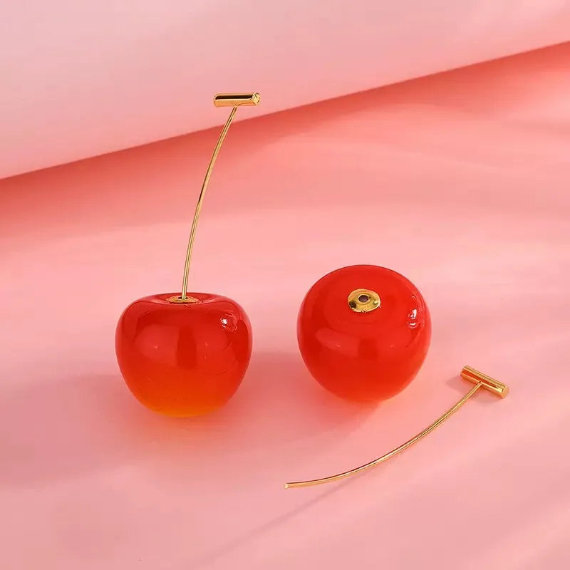 Silver Cherry Stud Earrings Women and Girls Jewelry Gift