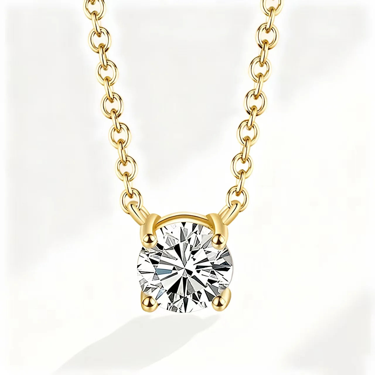 Silver Gold-Plated Zircon Necklace – Elegant Clavicle Chain for Women, Wedding Jewelry