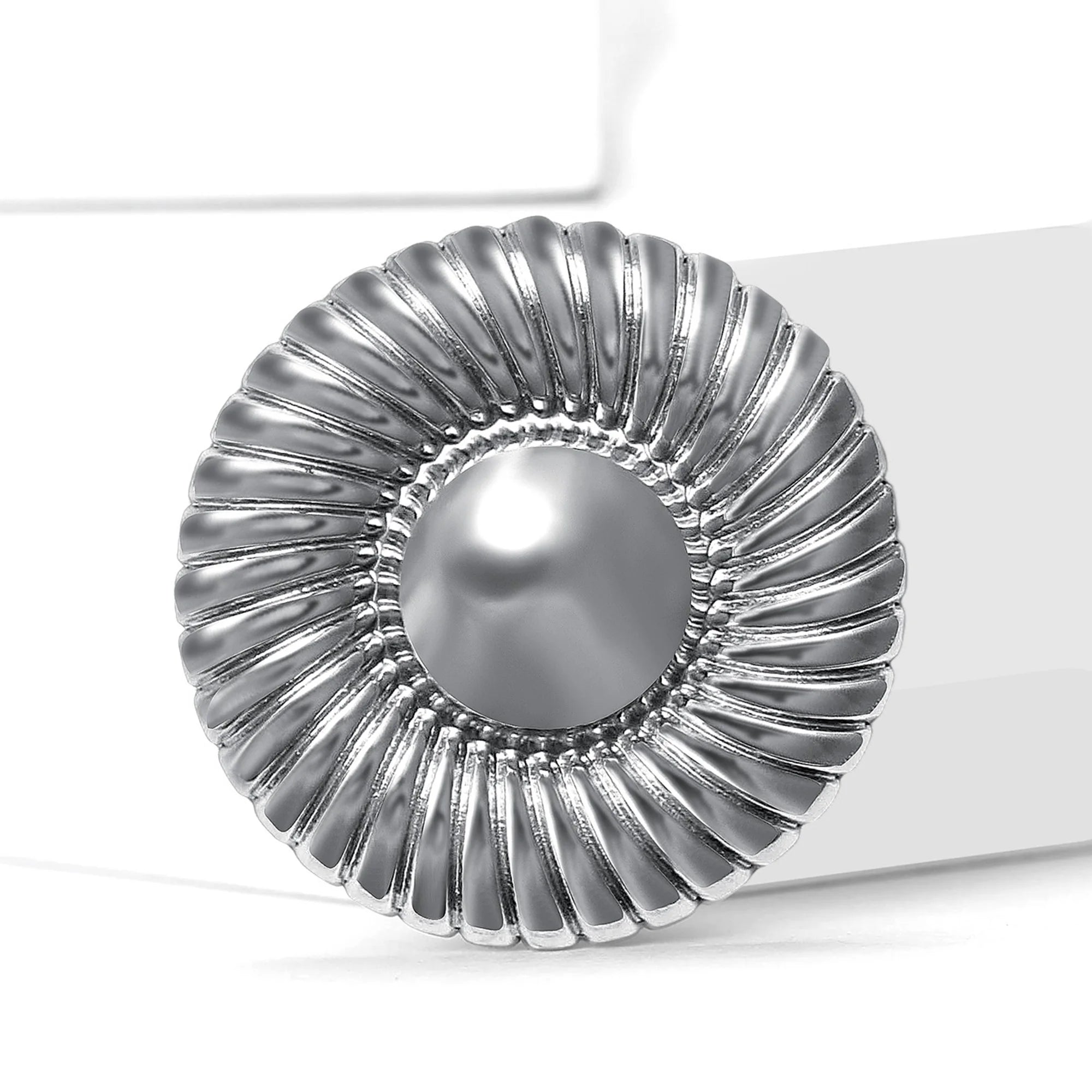 Stainless Steel Irregular Geometric Ring Brooch