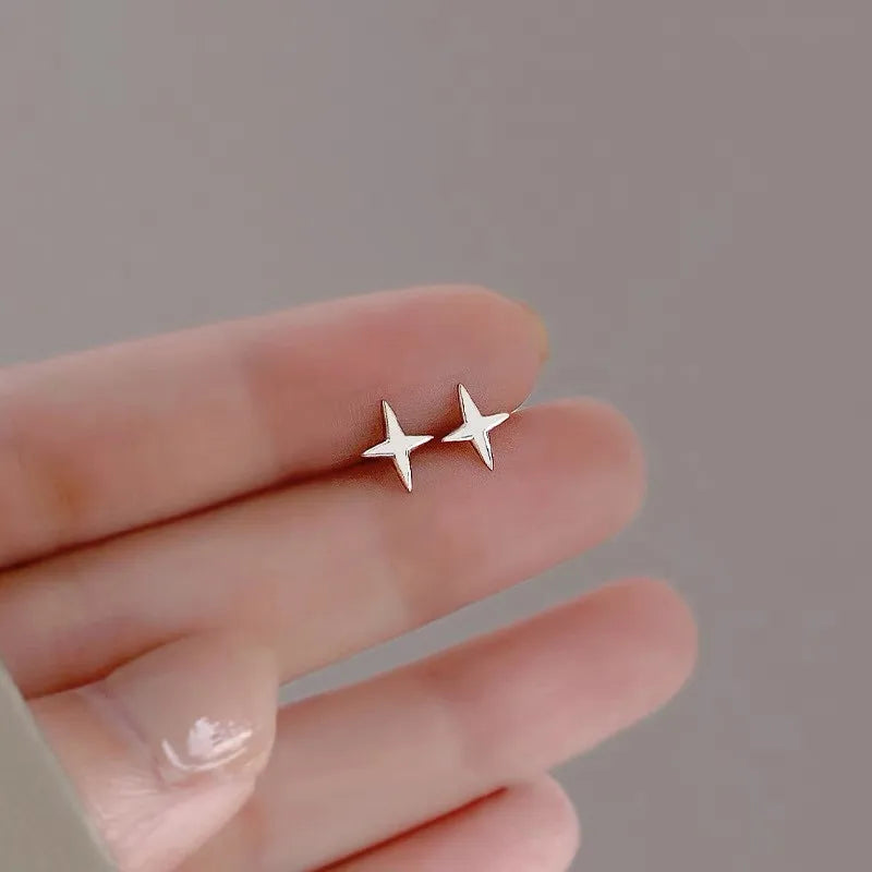 Women’s Silver Heart Star Earrings