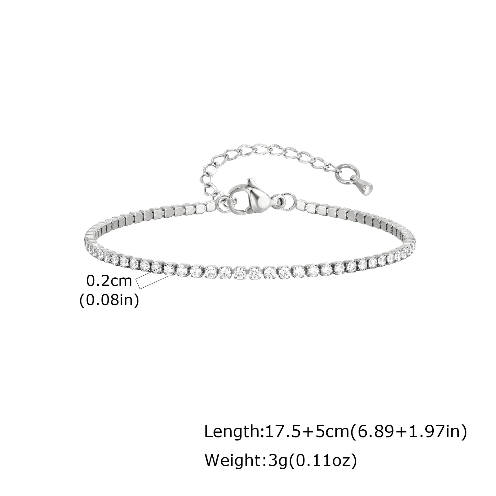 Classic Zircon Bracelet – Stainless Steel, Waterproof Jewelry for Women, Wedding And Party