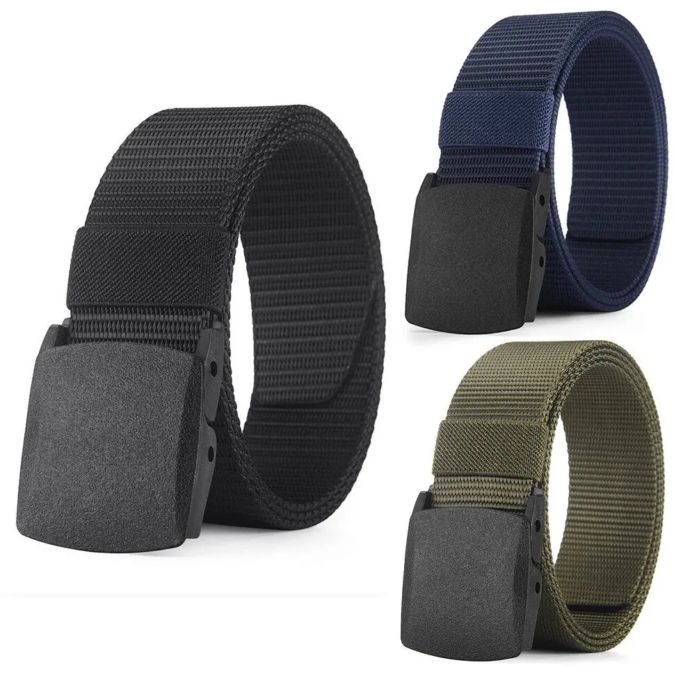 Outdoor Nylon Tactical Belt – Metal-Free Canvas Sports Belt for Men, Casual Training Jeans Belt