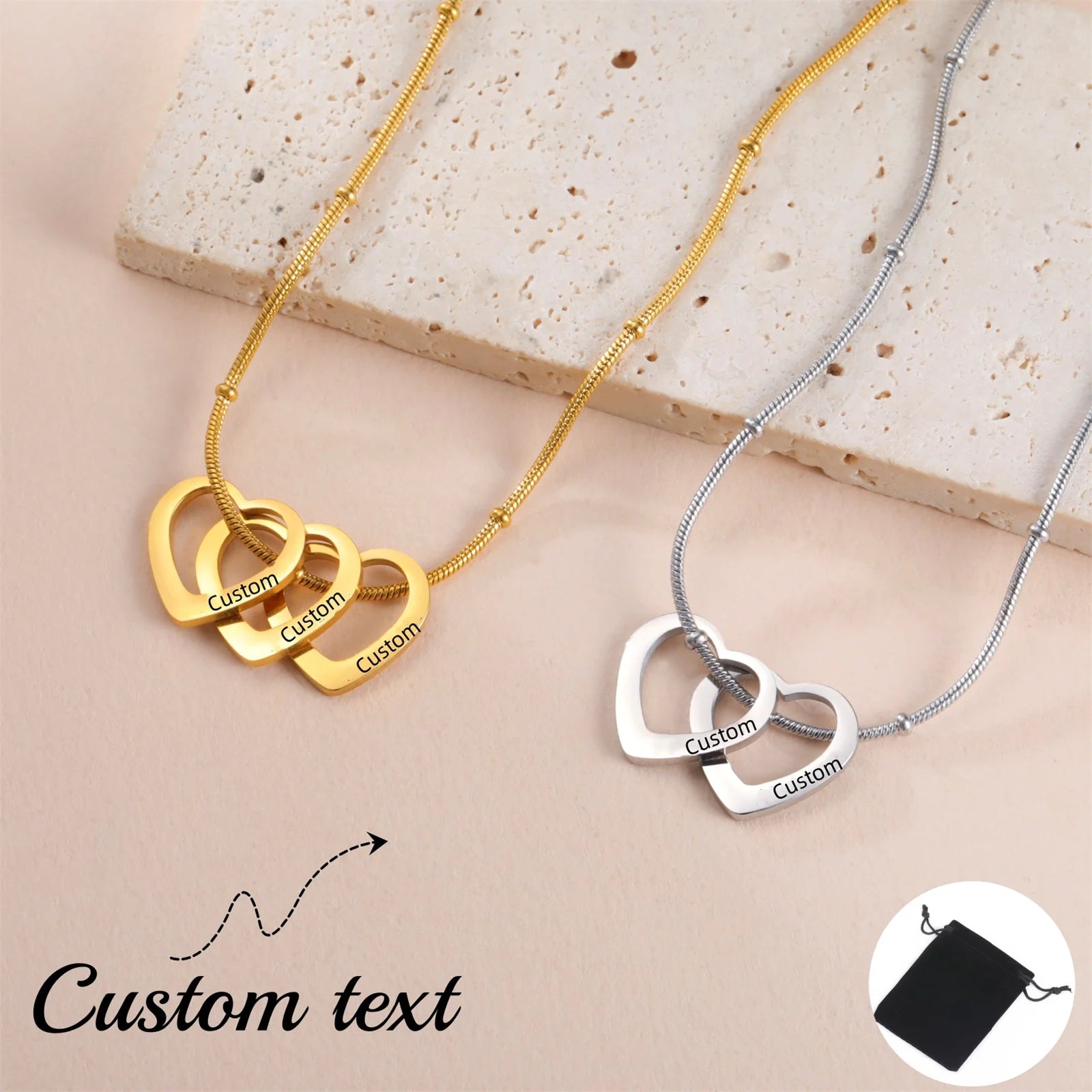 Personalized Name Date Necklace – Stainless Steel Gift for unisex