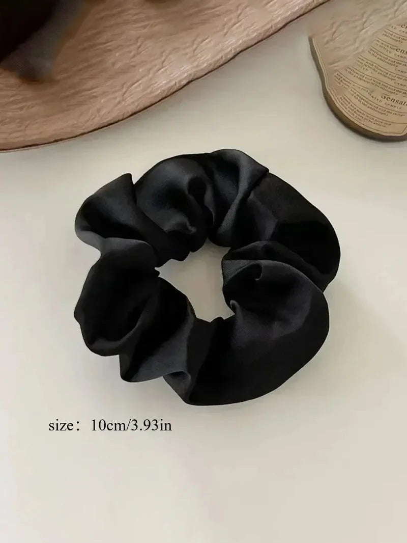 Vintage Silk Hair Scrunchies – 1/3PCS Elastic Hair Bands for women Girls, Solid Color Ponytail Ties