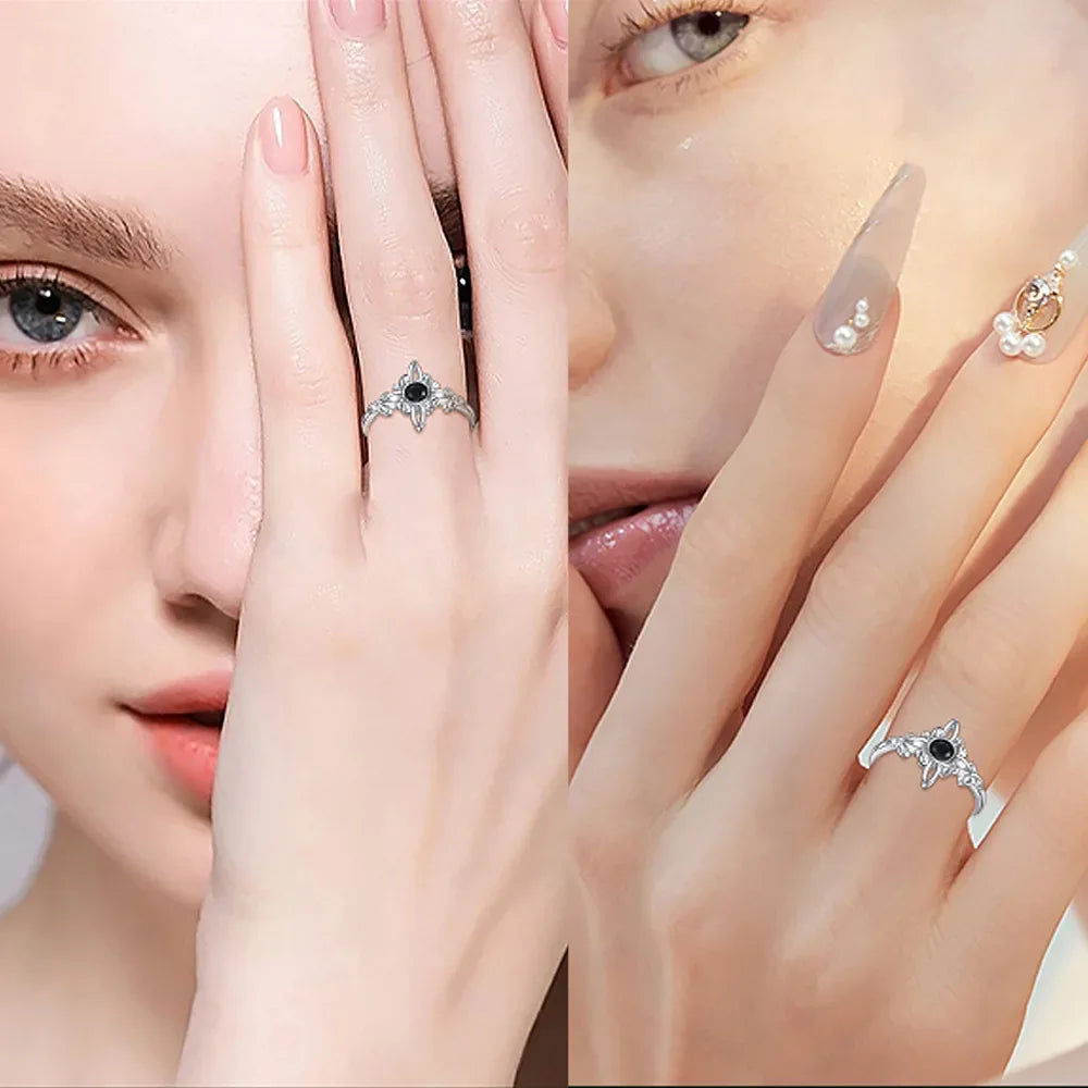 Obsidian Knot Silver Ring