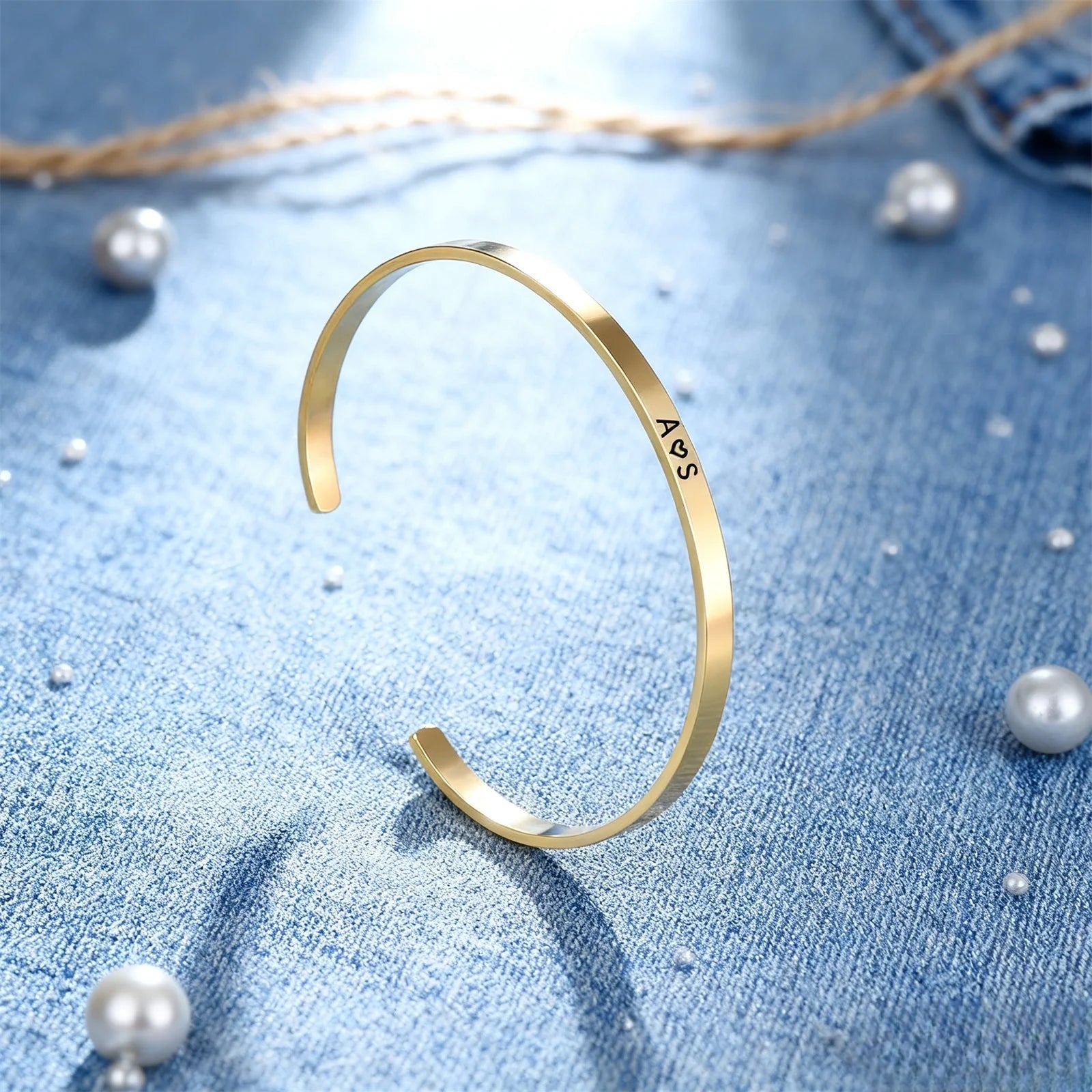 Personalized Carved Name Bracelet – Open Fashion Bracelet