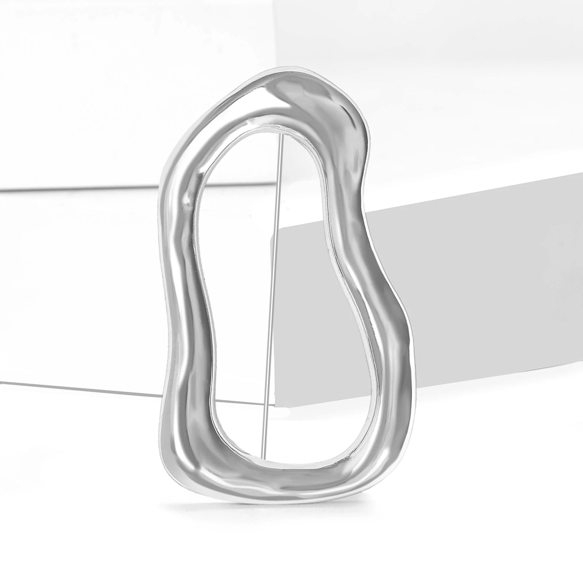 Stainless Steel Irregular Geometric Ring Brooch