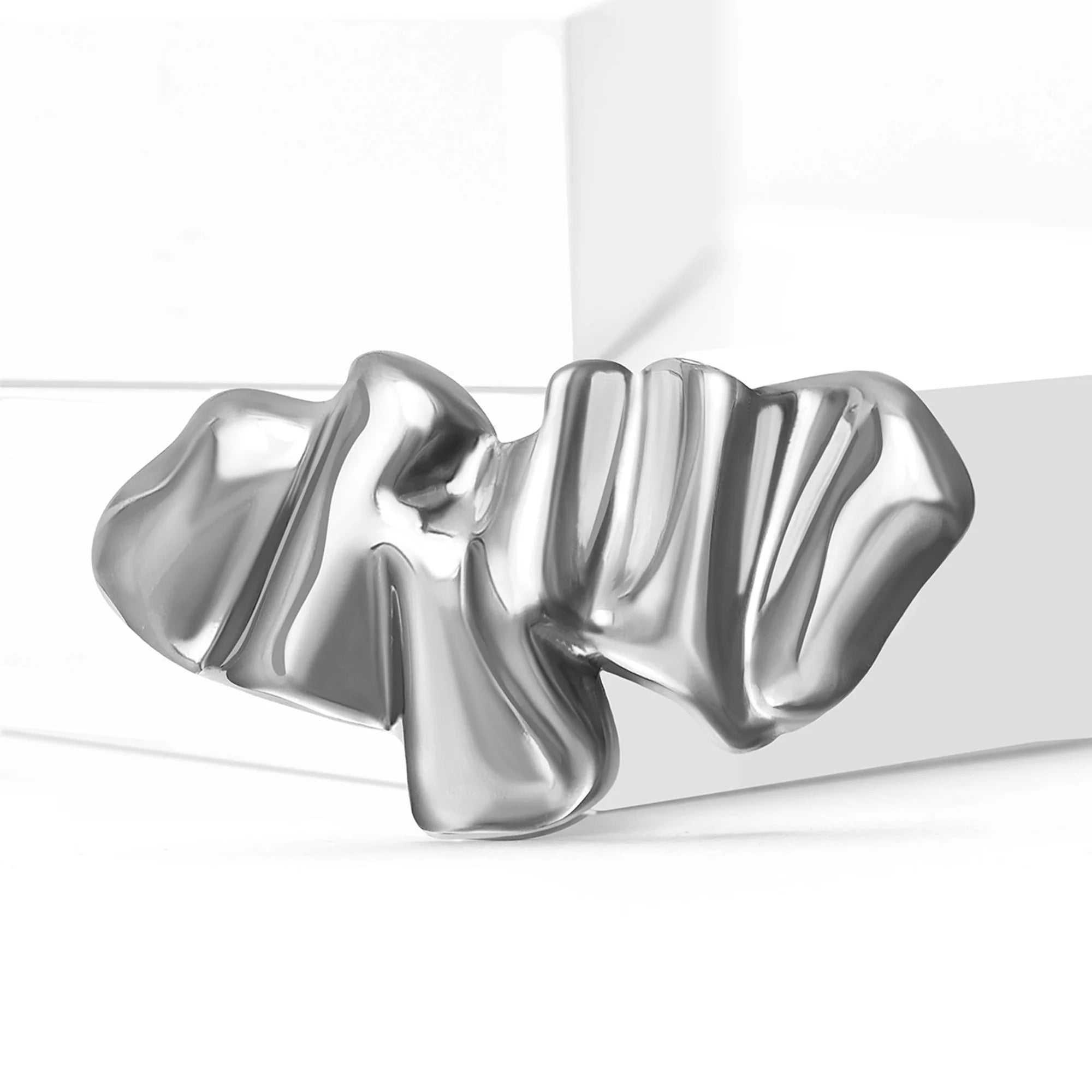 Stainless Steel Irregular Geometric Ring Brooch