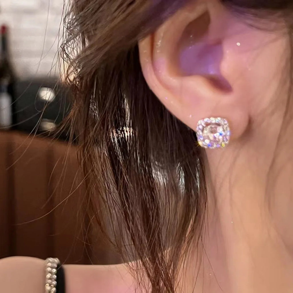 2PC Sparkling Rhinestone Earrings for Women,