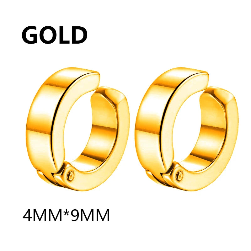 2 Pcs Stainless Steel Ear Clip Earrings for Men – No Piercing