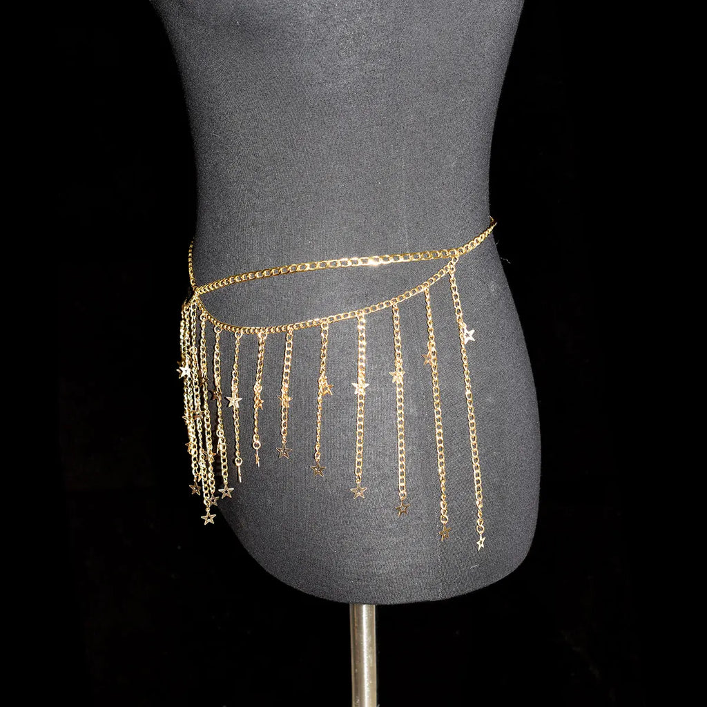 Women’s Metal Belly Chain – Star Waist Body Jewelry for Birthday, Party & Daily Wear