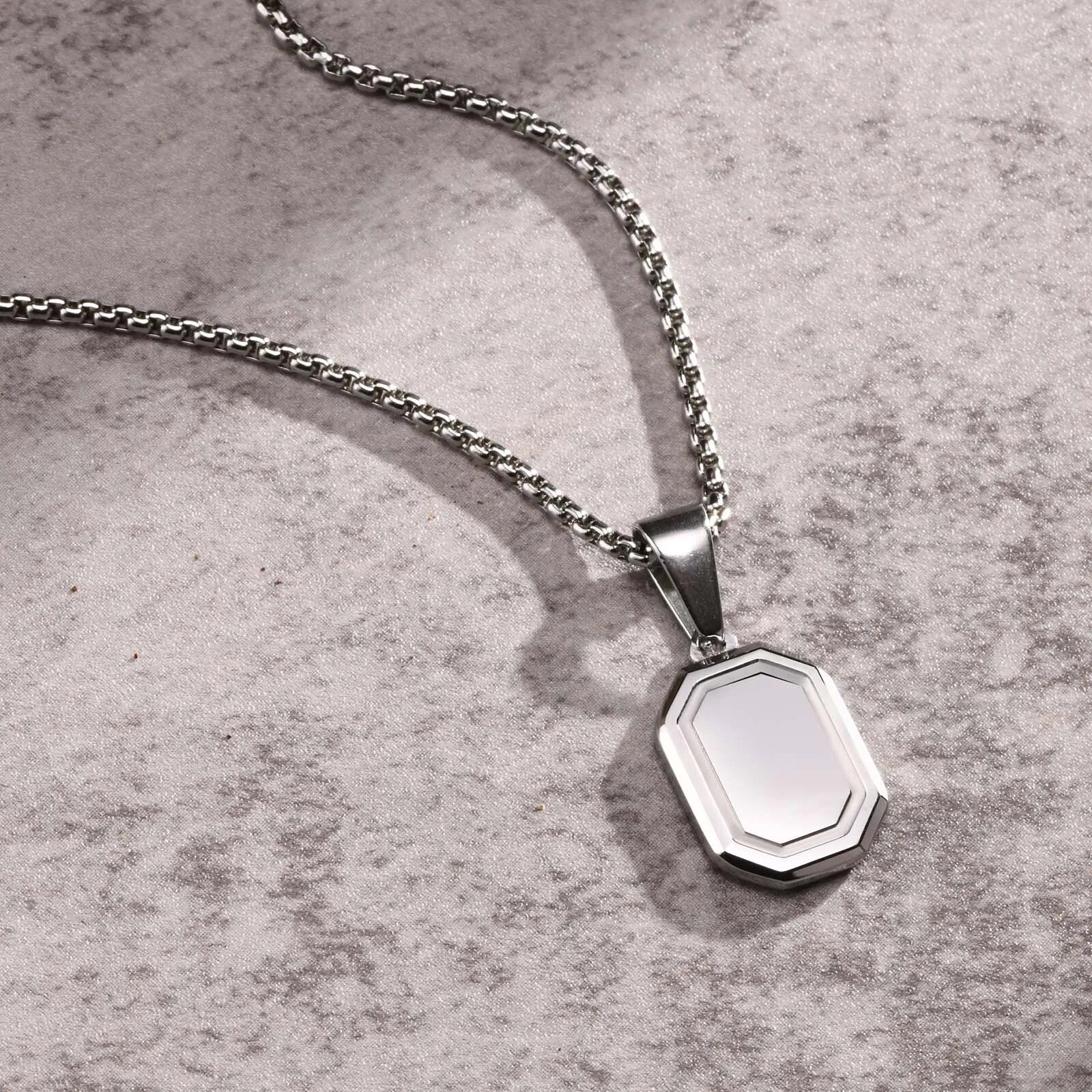 Stainless Steel Tag Necklace for Men