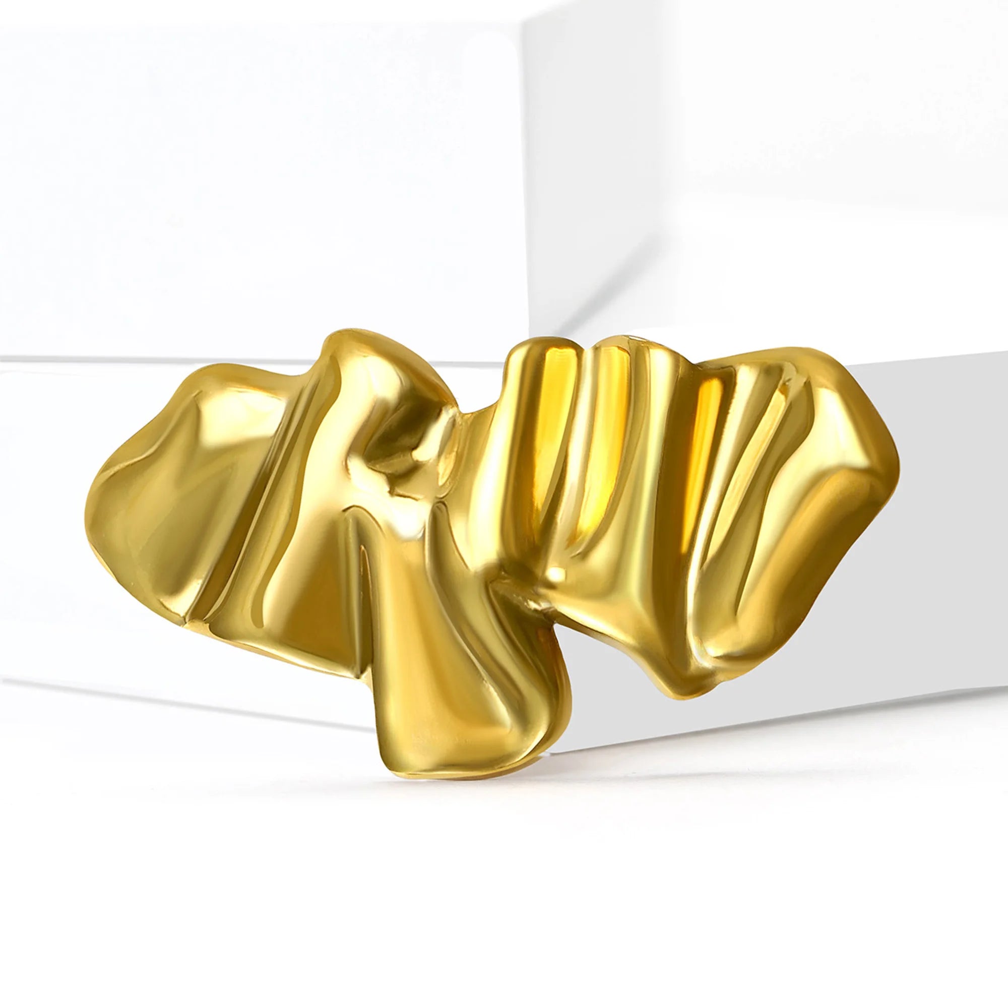 Stainless Steel Irregular Geometric Ring Brooch