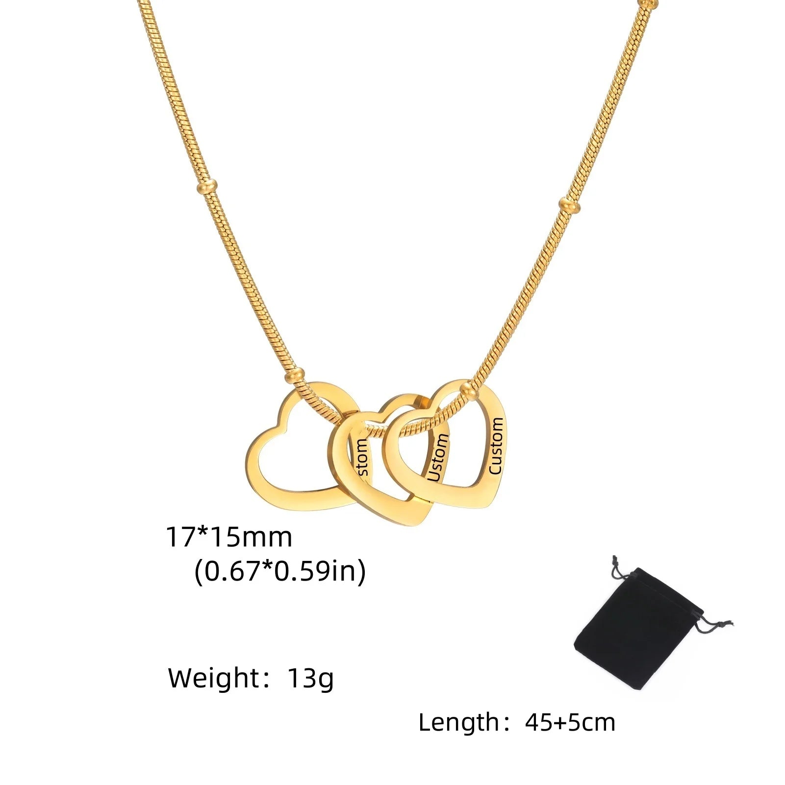 Personalized Name Date Necklace – Stainless Steel Gift for unisex