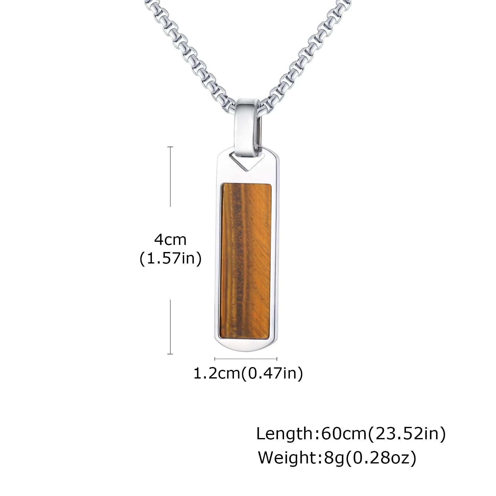 Men’s Hip Hop Stainless Steel Pendant Necklace with Natural Stone