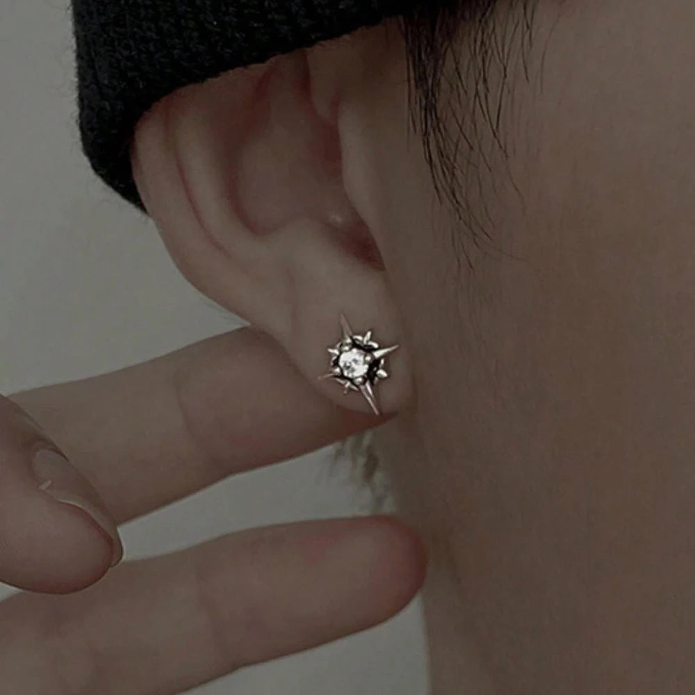 Hip Hop Black Star Stud Earrings – Couple Post Earrings