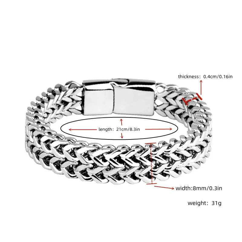 Hip Hop Stainless Steel Punk Bracelet for Men