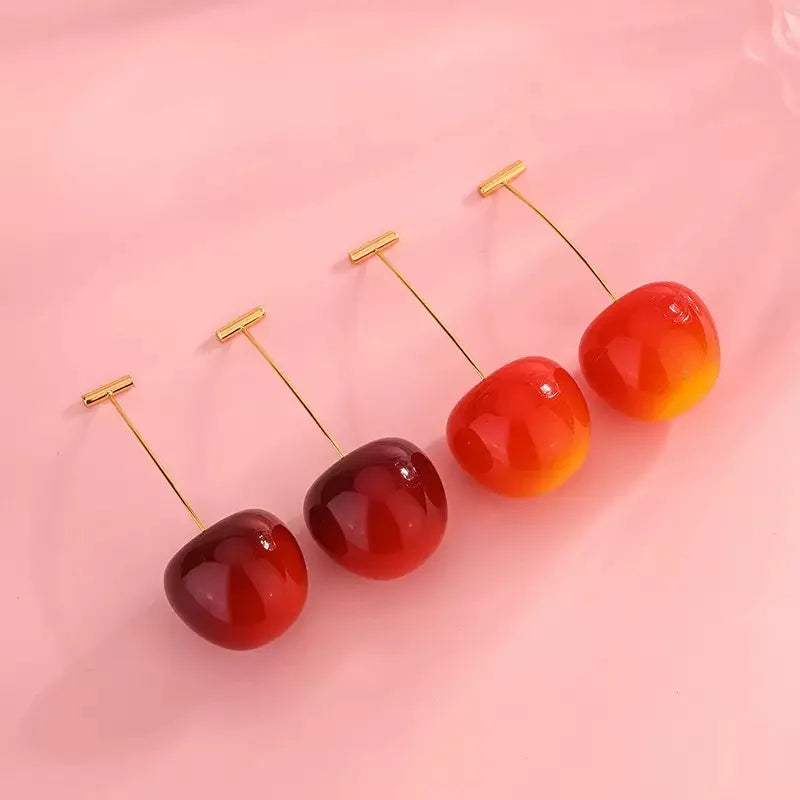 Silver Cherry Stud Earrings Women and Girls Jewelry Gift