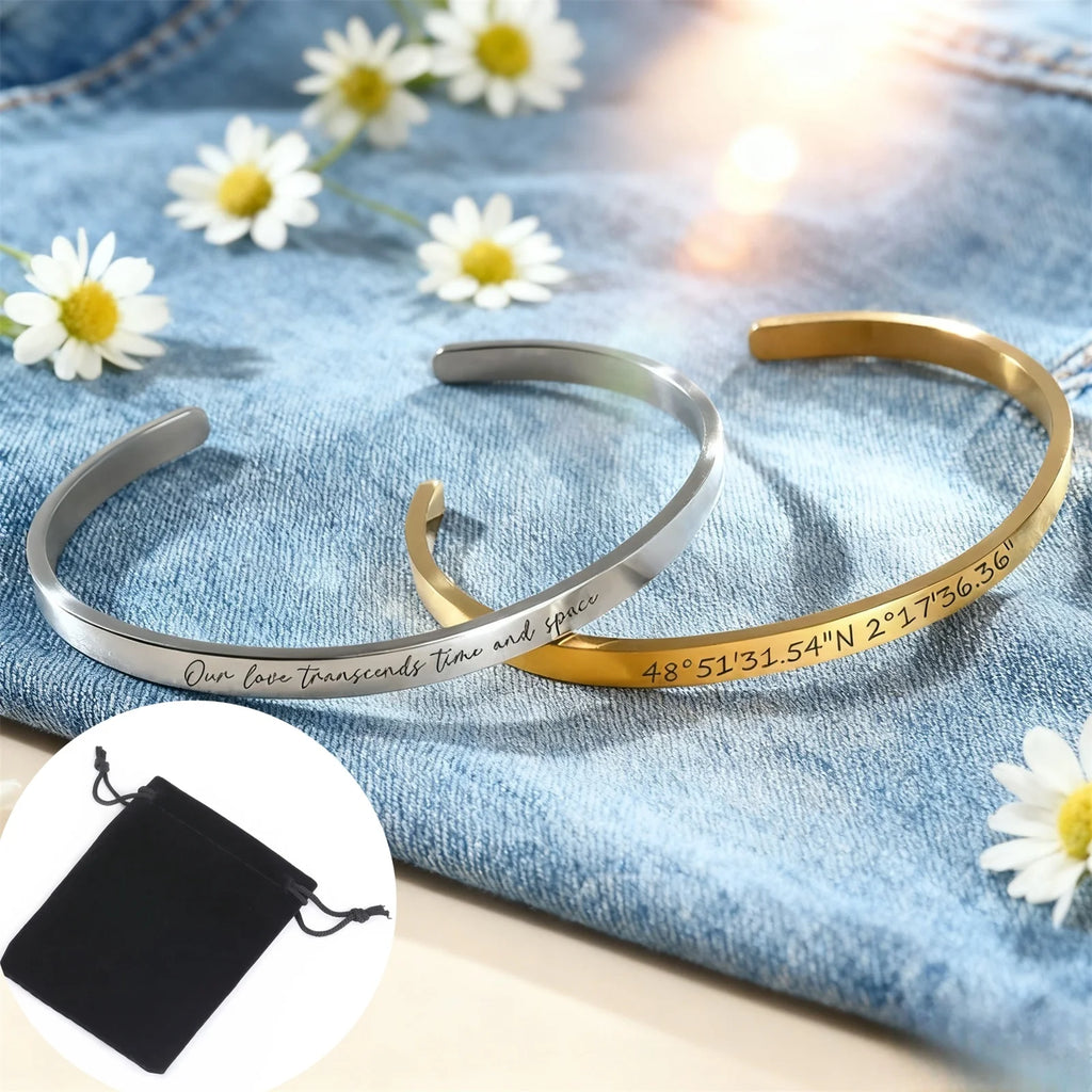 Personalized Carved Name Bracelet – Open Fashion Bracelet