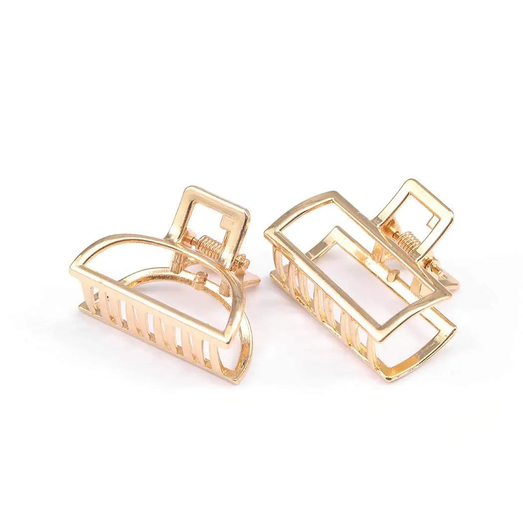 2PCS Gold Mini Hair Claw Clips for Women