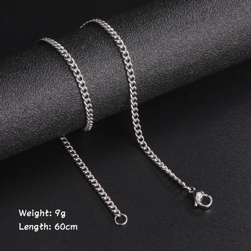 Punk Stainless Steel Box Chain Necklace