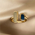 Light Luxury Blue Square Ring for Women