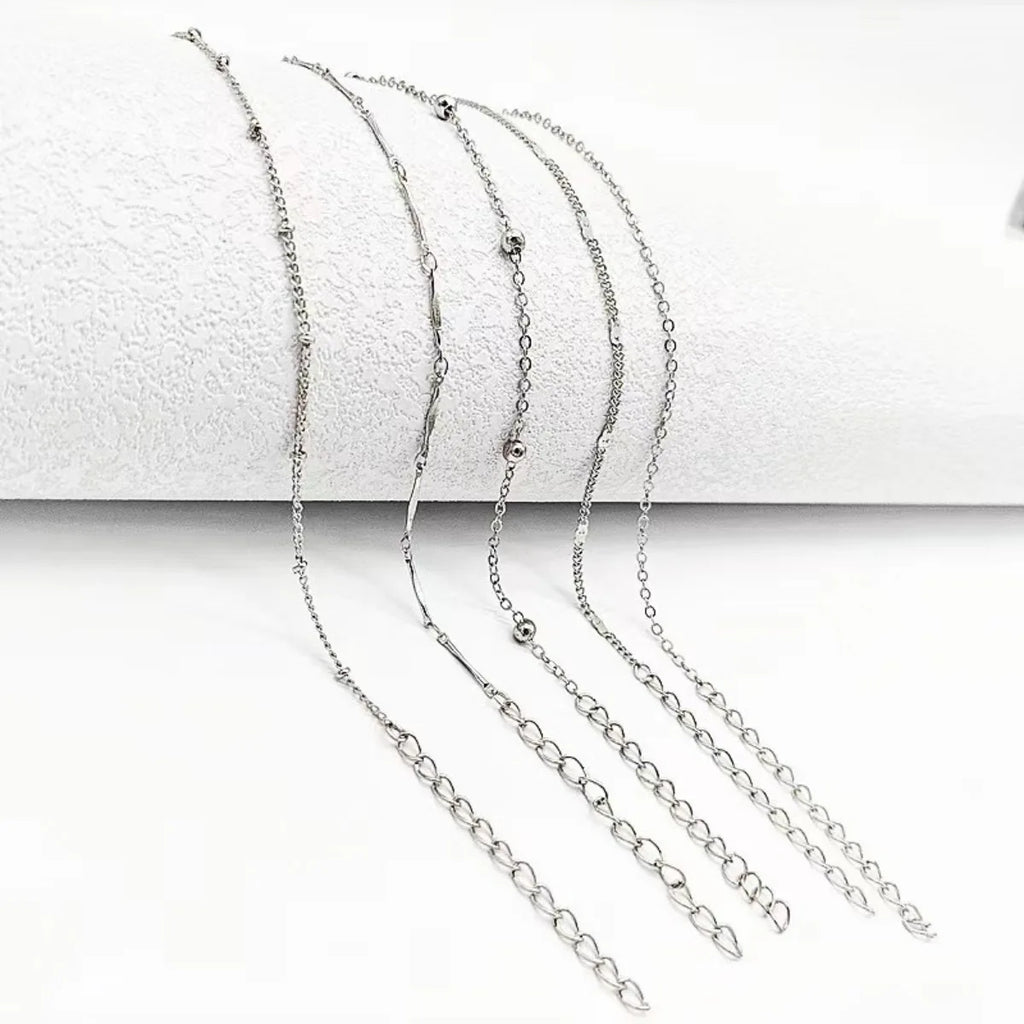 5PCS Anklet Set for Women – Simple Resort Chain Jewelry