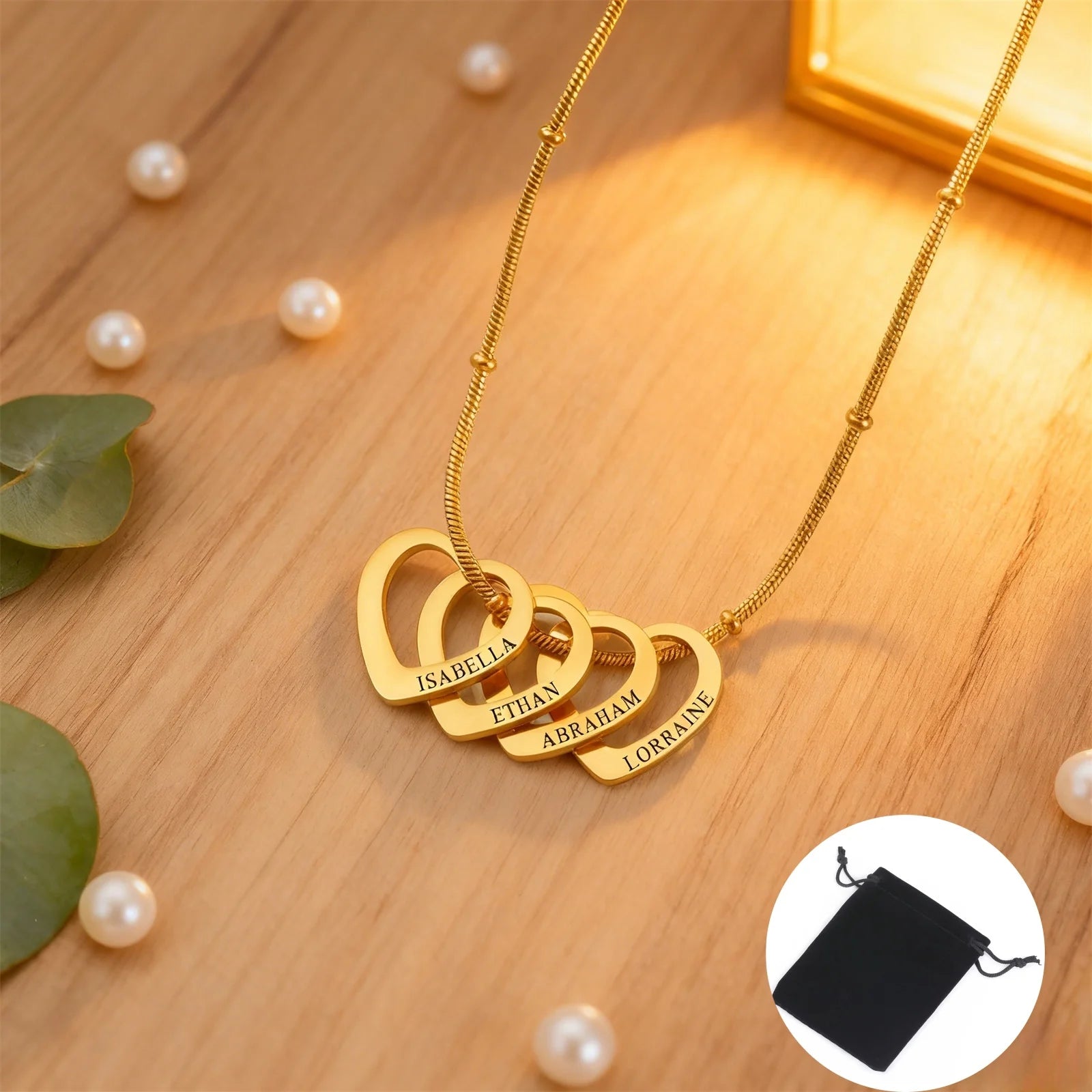 Personalized Name Date Necklace – Stainless Steel Gift for unisex