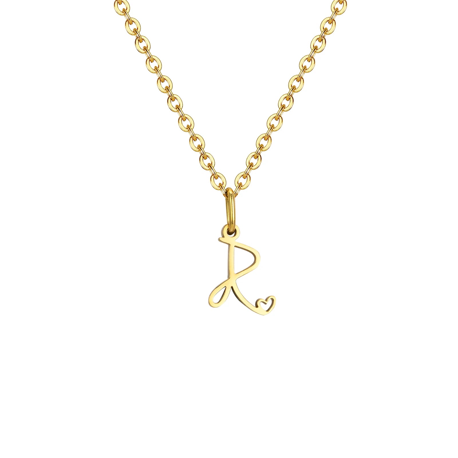 Charms Heart Initial Necklaces