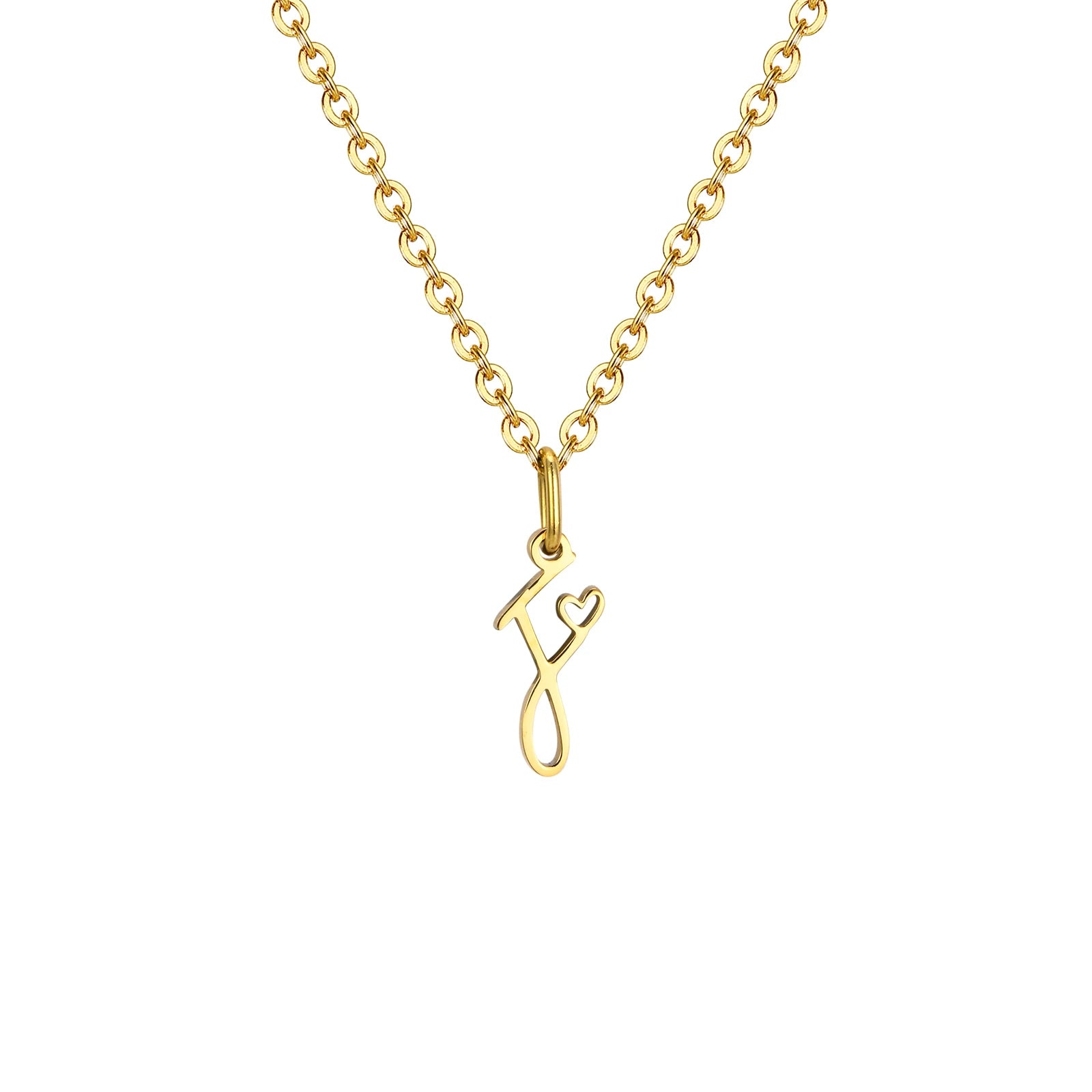 Charms Heart Initial Necklaces