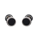 2pcs Black Oil Drip Stud Earrings – Men’s Punk Jewelry