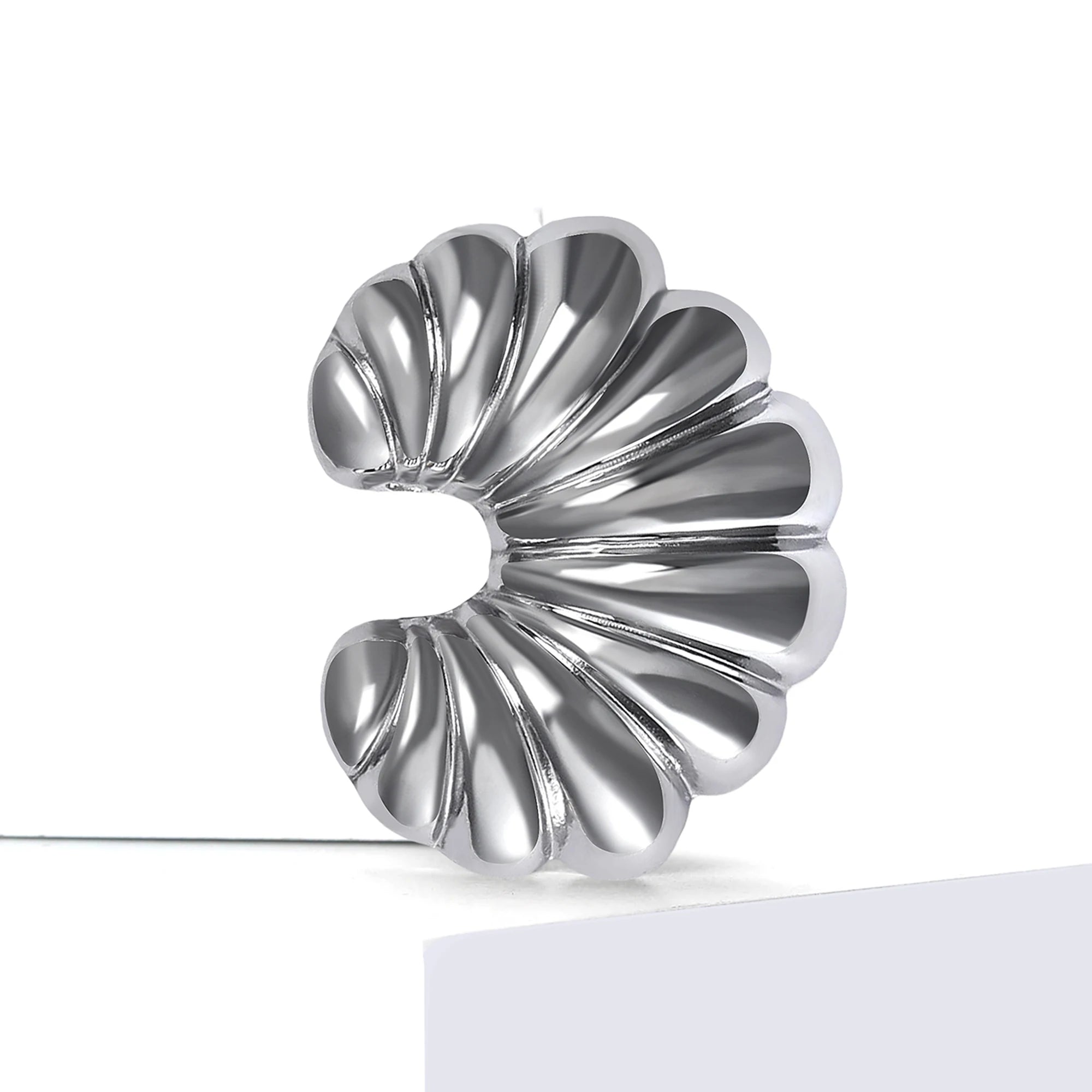 Stainless Steel Irregular Geometric Ring Brooch