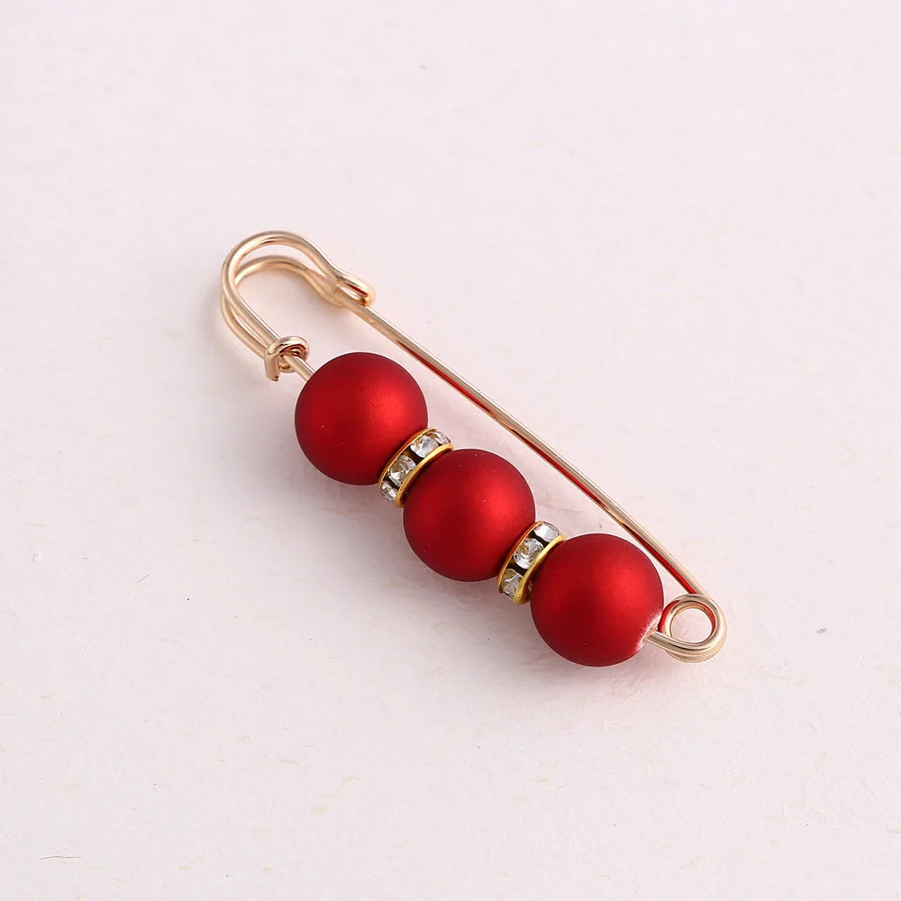 Women’s Pearl Rhinestone Brooch – Cute Skirt Waist Pin