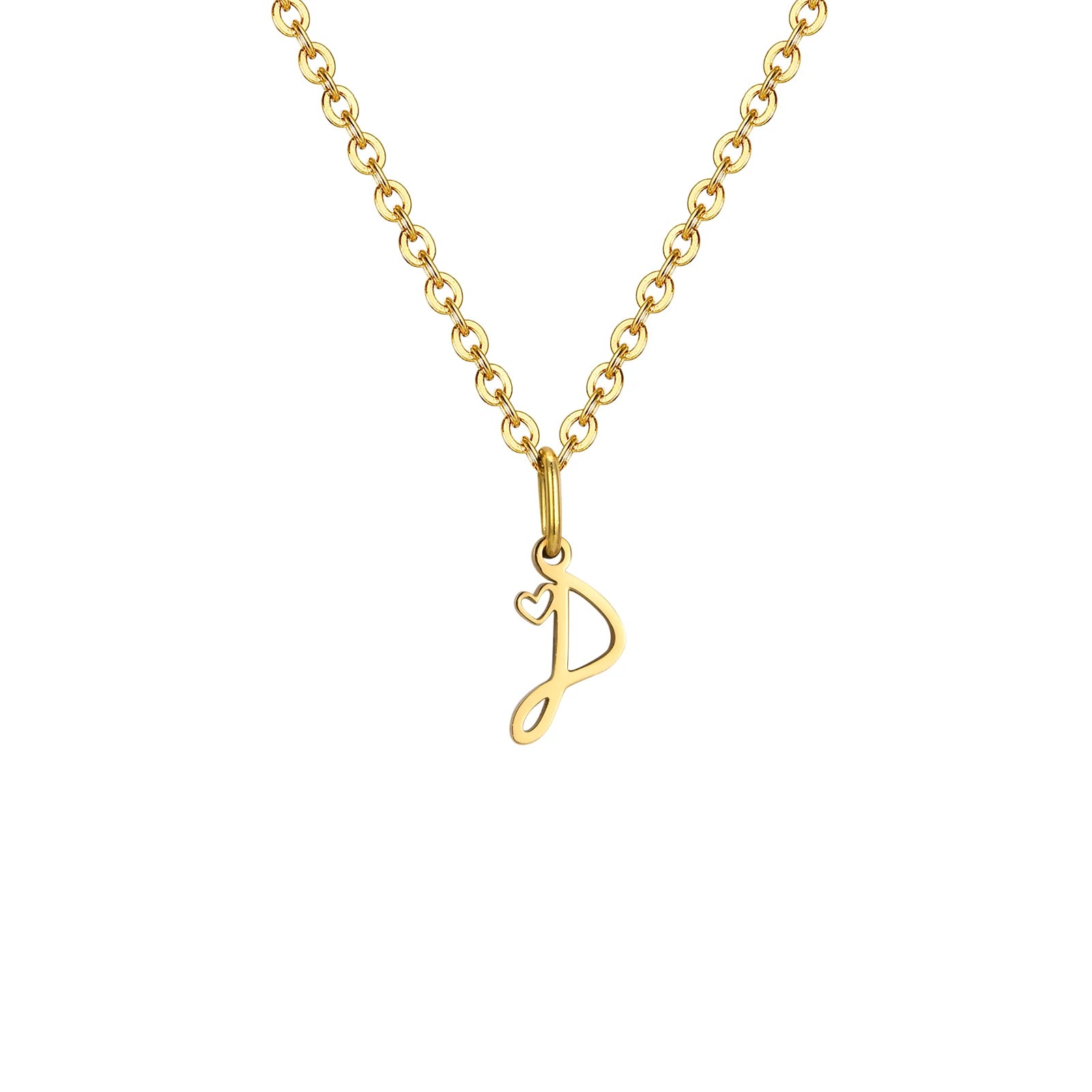 Charms Heart Initial Necklaces