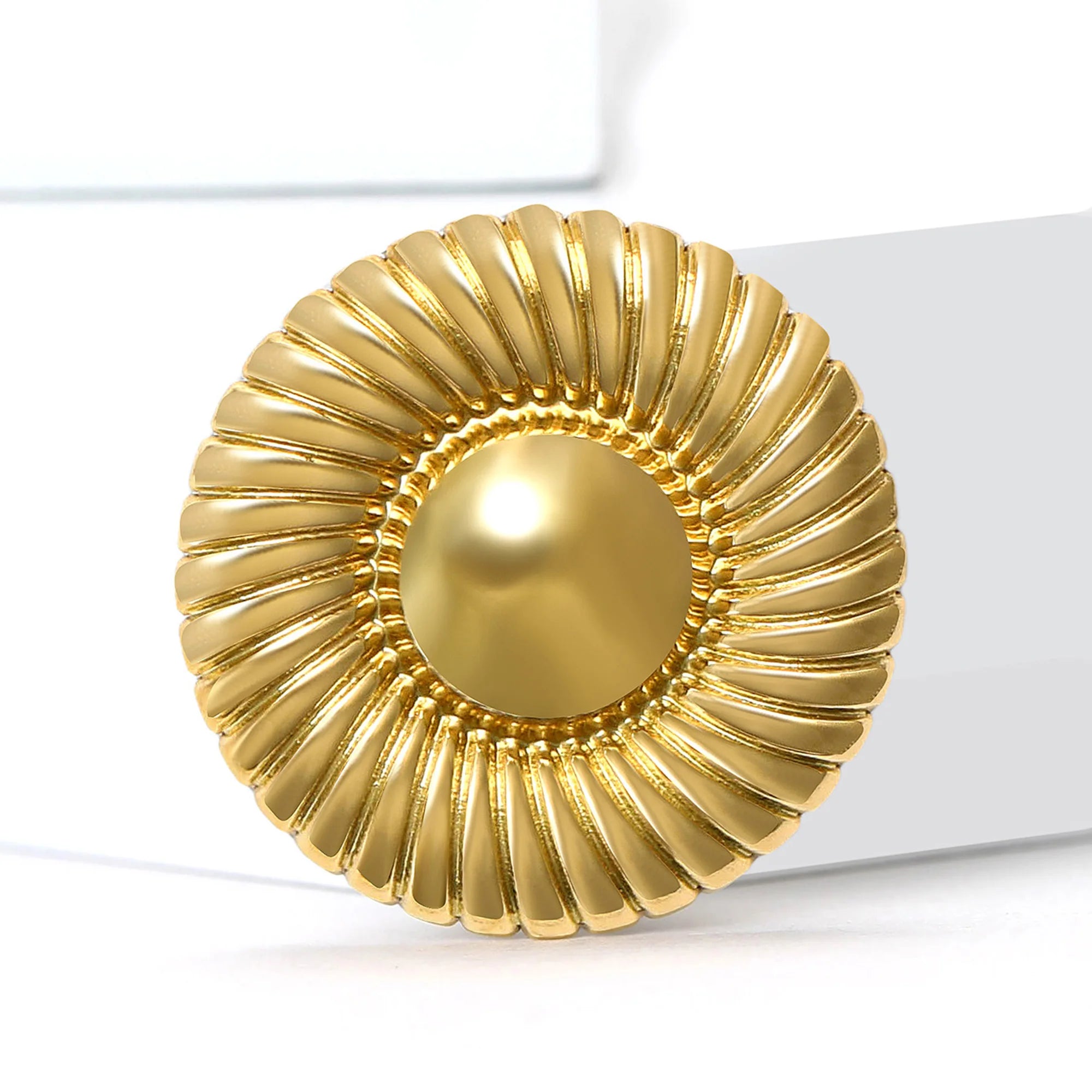 Stainless Steel Irregular Geometric Ring Brooch