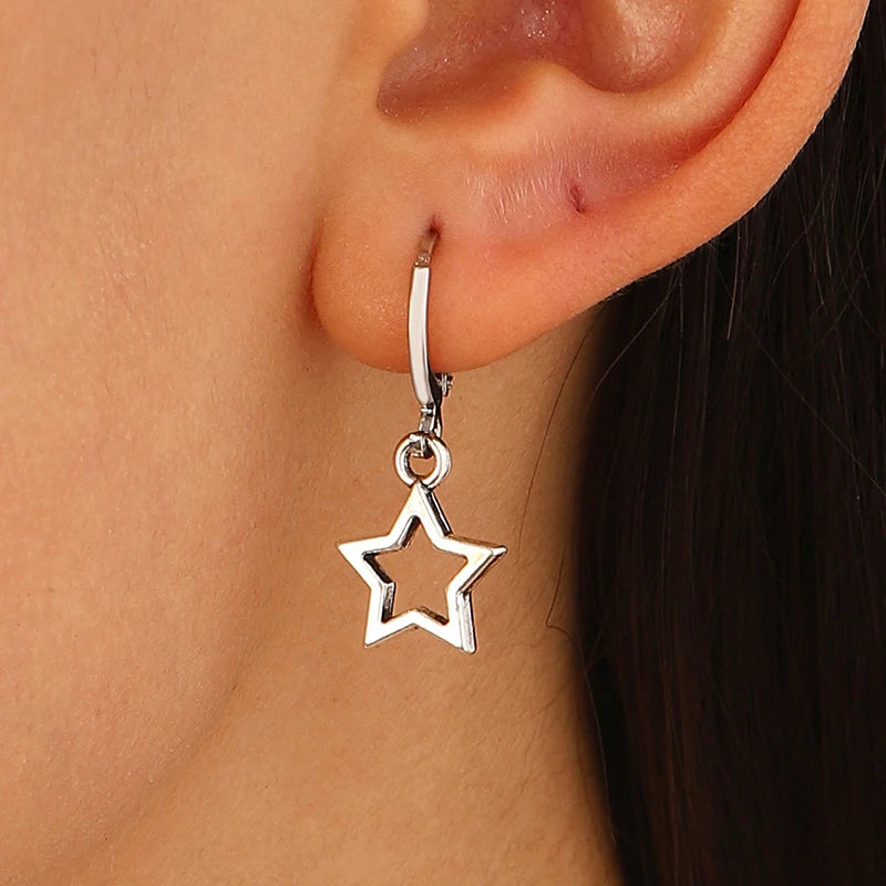 Mini Star Hoop Earrings for Women