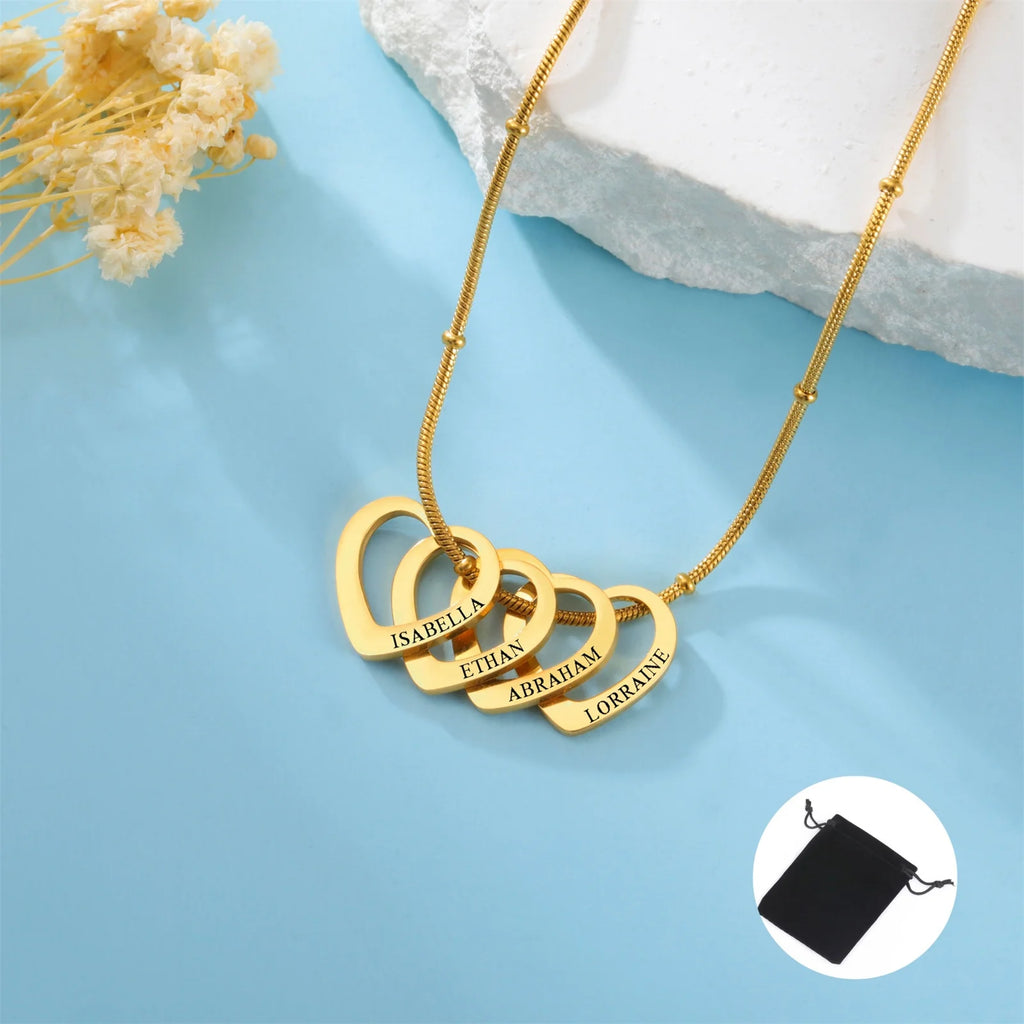 Personalized Name Date Necklace – Stainless Steel Gift for unisex