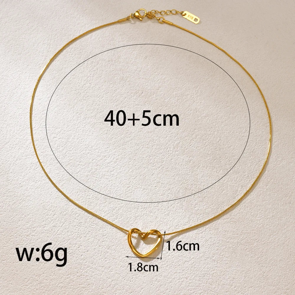 Light Luxury Steel Heart Necklace for Women