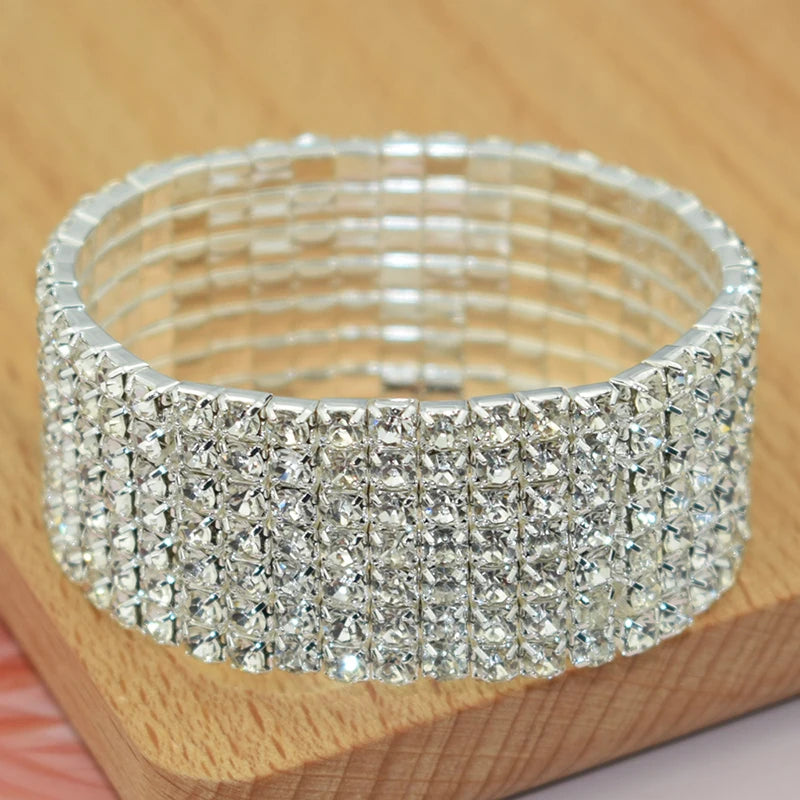 Classic Rhinestone Crystal Stretch Bracelet –  Bridal And Wedding Jewelry for Women